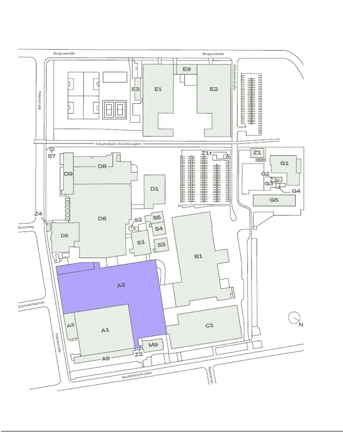 NLND Campus-Lageplan – Gebäudeübersicht Neuköllnische Allee 80